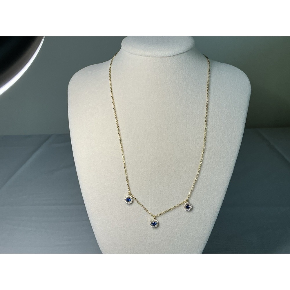 Studio by Freida Rothman 925 Sterling Blue CZ Station Necklace NWOT